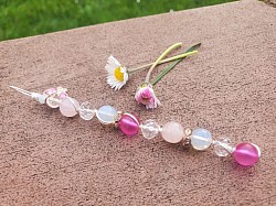 Rose Quartz, Pink Sea Glass, and Opal Joint/Blunt Holder $18